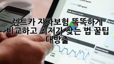 🚗 렌트카 자차보험, 똑똑하게 비교하고 최저가 찾는 법! 꿀팁 대방출 🍯